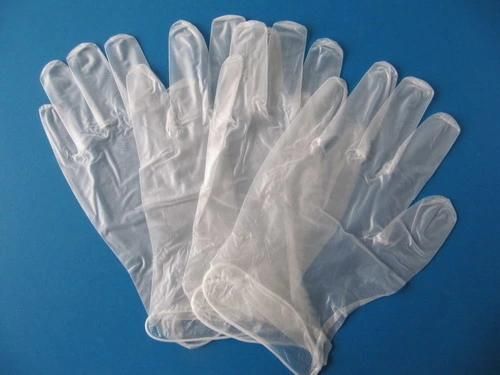 Disposable Clear/Blue Color Examination Vinyl Gloves Hand Care Stretch Medical Gloves