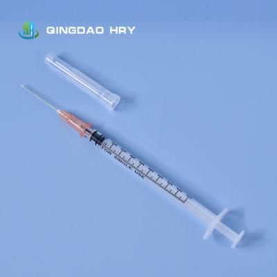 Manufacture of 1ml 3 Part Disposable Syringe Luer Slip with/Without Needle FDA 510K CE &ISO