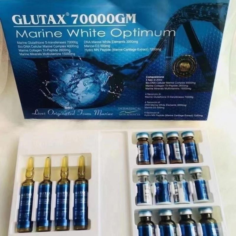 Best Whitening Effect Glutax 70000GM 180000GM 1800000GM Marine White Optimum Skin Whitening Injection 4 Session Glutathione Gsh Drop Injection