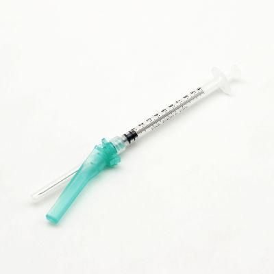 Disposable Empty Retractable 3ml Luer Lock Safety Vaccination Syringe with Safety Needle