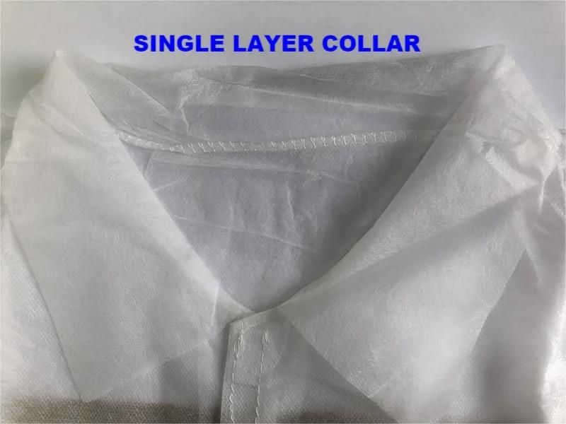 Factory Supplier Non Woven PP Coated PE Film Waterproof Lab Coat