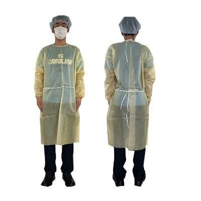 PP+PE Non Woven Disposable Isolation Gown ISO9001 ISO13485 FDA GB Testing