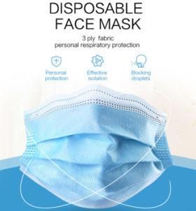 Fast Delivery Disposable Face Mask Surgical Face Mask 3 Ply Non-Woven Face Mask in Stock