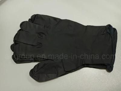 Disposable Medical Grade Black Color Nitrile Gloves