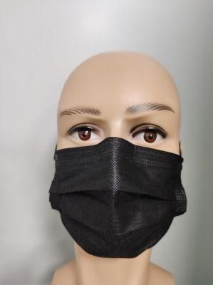 High-Quality 3 Ply Disposable CE Certified Black Protective Facemask