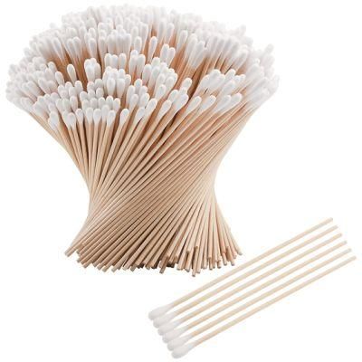 Plastic Paper Wooden Stick Baby Ear Buds Wooden Cotton Swabs