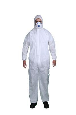 White Polypropylene Nonwoven Fabric Disposable SMS Coverall Disposable Light Duty Coverall