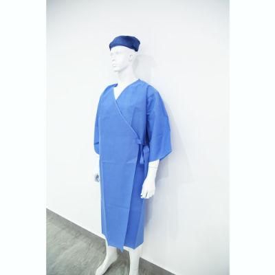 Manufacturer Stock SMS Surgical Gown Non Woven Hospital Medical Patient Clothing Gown Disposable