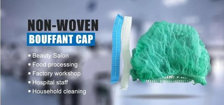 Round Bouffant Cap Disposable Surgical Cap PP SMS White Blue Green