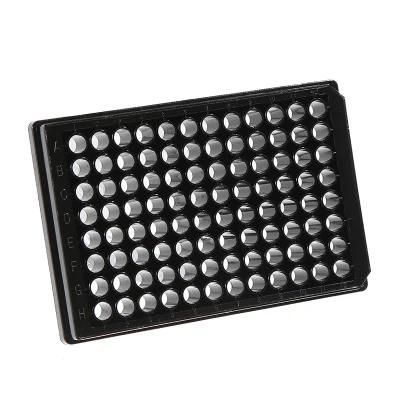 Lab Disposable Transparent Black PP+PS 96well Tissue Cell Culture Plate Flat Bottom