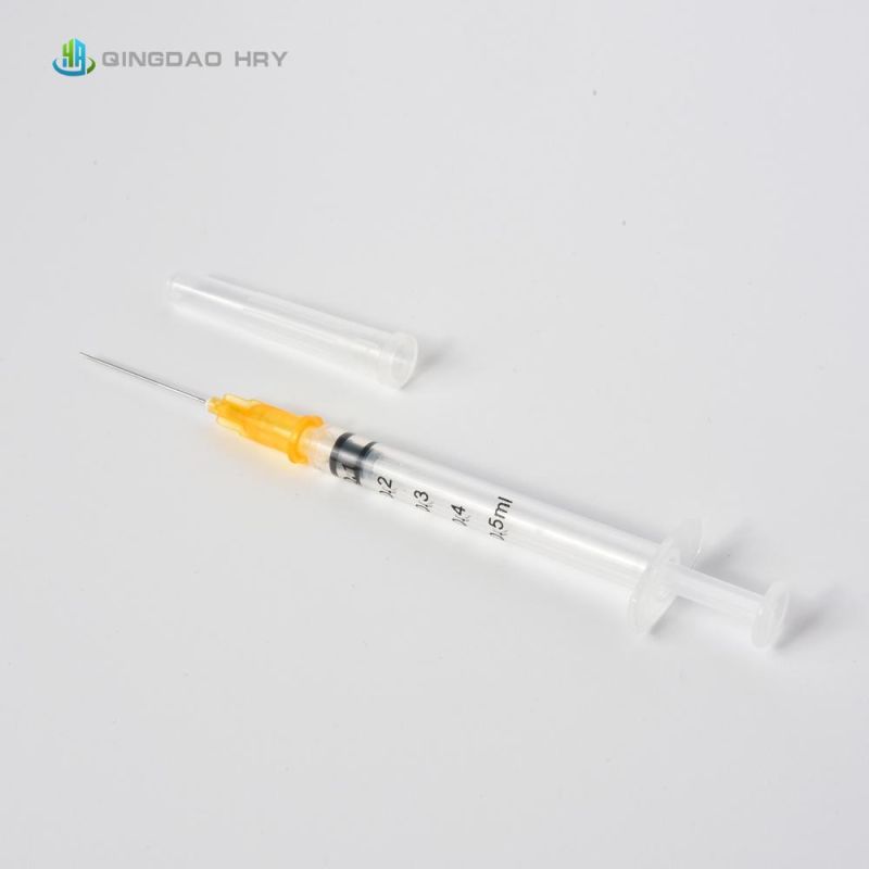 Medical Supply 0.5ml 1ml 3ml 5ml 10ml Disposable Auto Disable Syringe /Self-Destructive Syringe with Needle CE FDA ISO 510K