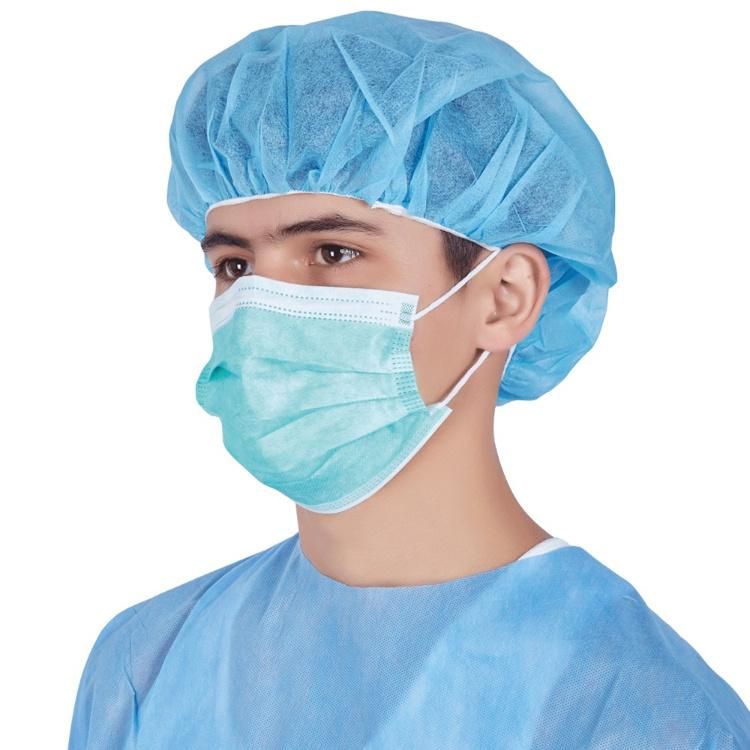 3 Ply 50 Count Non Woven Sanitary Breathable Daily Use Pleated Medical Disposable Earloop Black Surgical Mask
