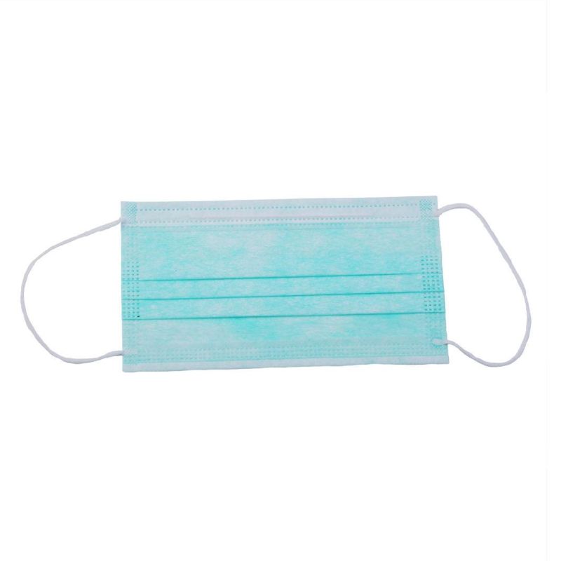 Fast Shipping Disposable 3 Ply Non-Woven Surgical Face Mask with Round Elastic Ear-Loop