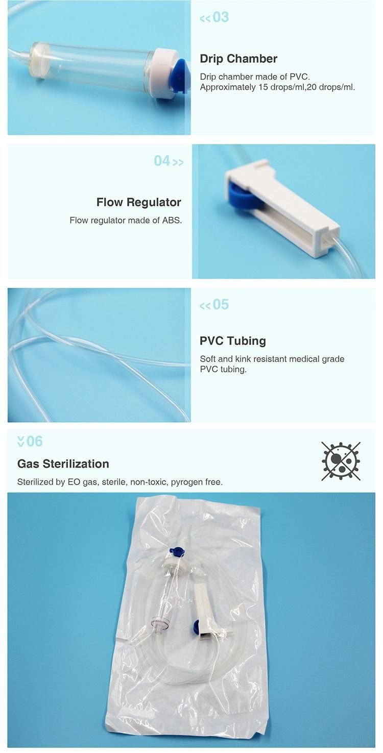 Medical Dehp Free Single Use Burette Parts of IV Infusion Pediatric Set Giving Set with Filter