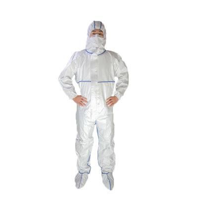 High Quality Hazmat Suit En14126 Work Uniform Waterproof White Disposable Suits Protective Clothing