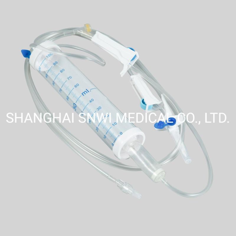 Disposable Medical Instrument Sterile Transparent 60ml PP Irrigation Syringe with Catheter Tip