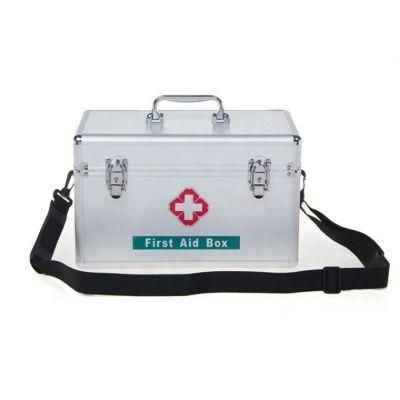 High Quality Empty Portable Metal Aluminum First Aid Box Case for Clinic Hospital