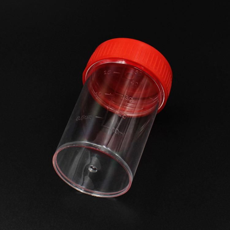 Sample Collection Urine Container Medical Cup Sterile Plastic 60ml 40ml 20ml 120ml with Lid 1years