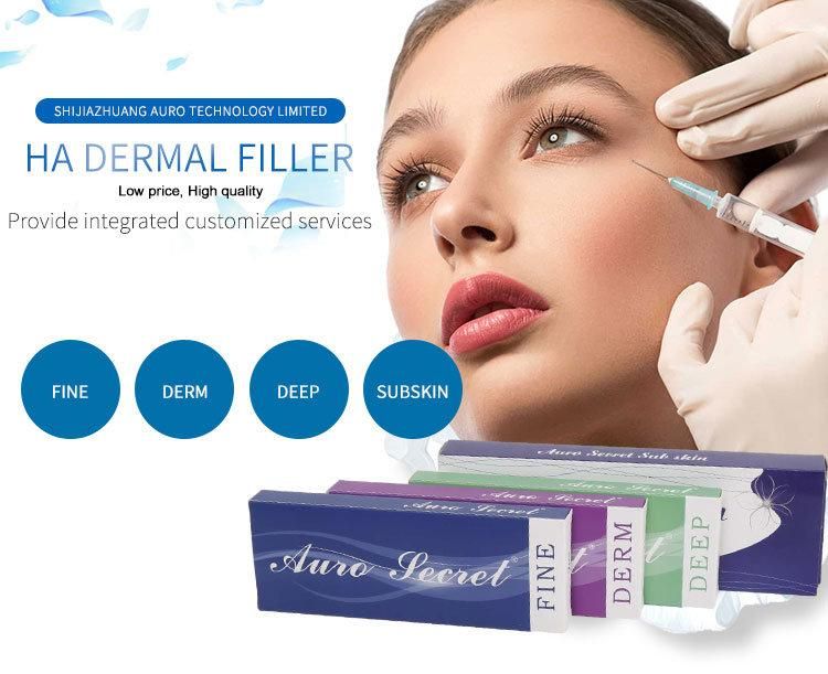Hot Selling Dermal Face Facial Filler 1ml 2ml 10ml Lip Filler Hyaluronic Acid Injections
