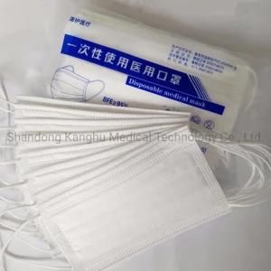 Kanghu White Three Layer / Disposable Medical Mask Non Sterilized Adult Students / Type Iir