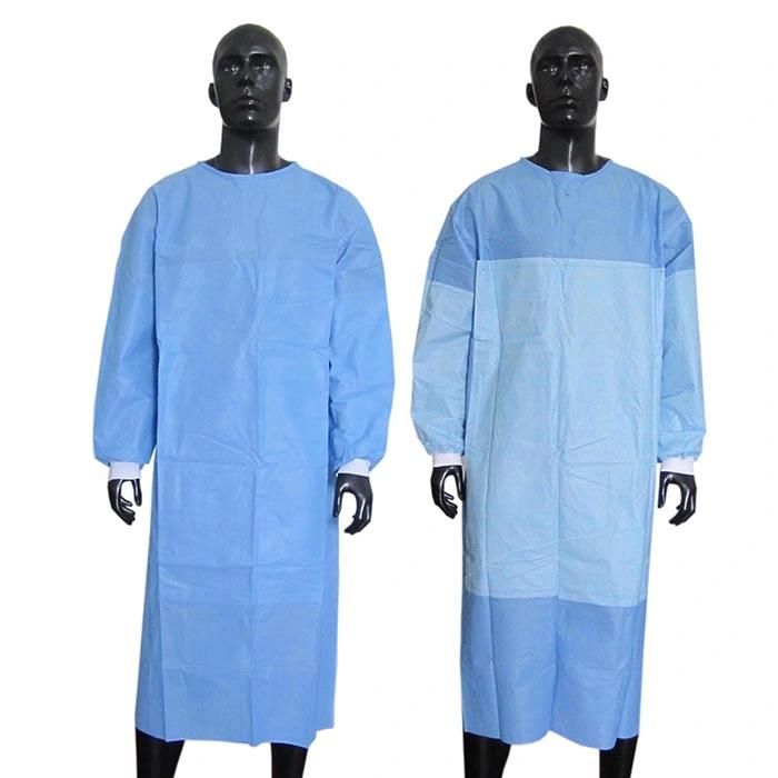 SMS Surgical Gown with Reinforced Area in Front and Arm Surgical Gown Hospital Uniform