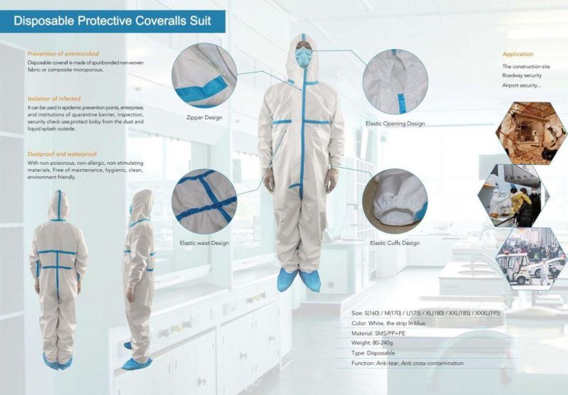 Disposable Dpi Type II PP+PE Isolation Gown Ce and FDA Protective Clothing