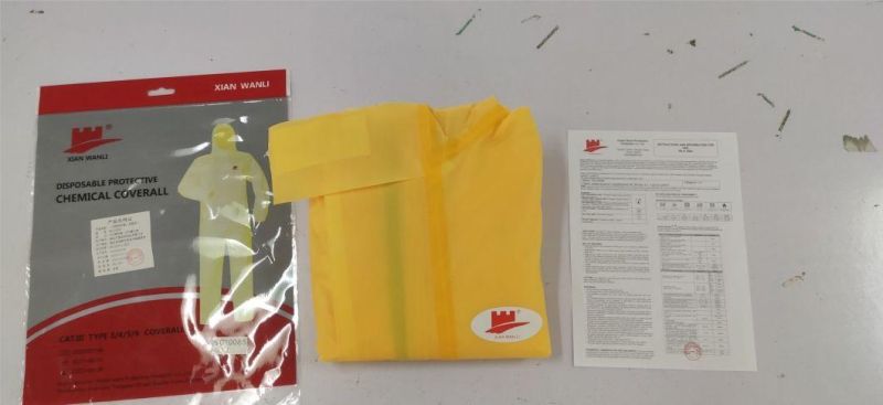 Disposable CE Type 3 Single Use Chemical Suit Medical Proof Cloth