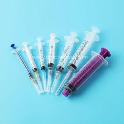 Disposable Medical Sterile Safety Syringe Injection with Needle Luer Lock 5cc
