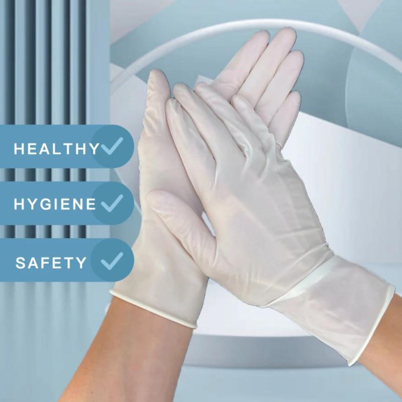 Disposable Powder Free Latex Examination Gloves with FDA 510K for Hospital