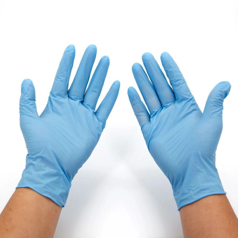 China Manufacturer Examination Disposable Safety Medical Nitrile Gloves Powded Latex Free