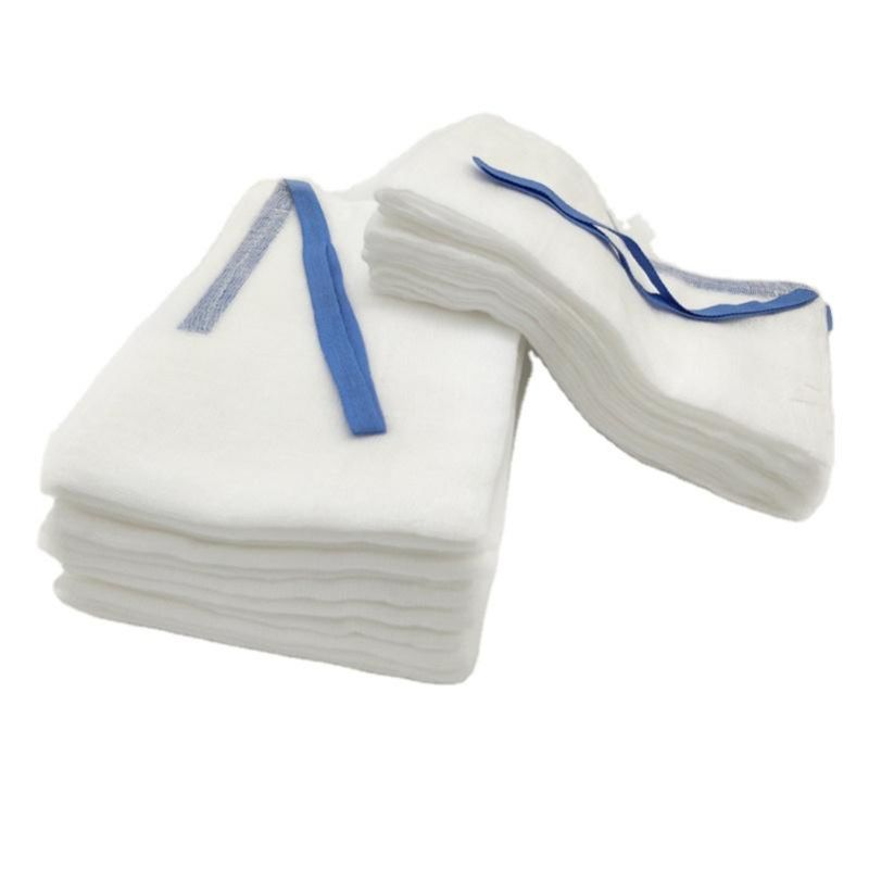 Non-Sterile Gauze Lap Sponges 25 X17 Mesh Washed with Blue Loop and X-ray Detectable Chip