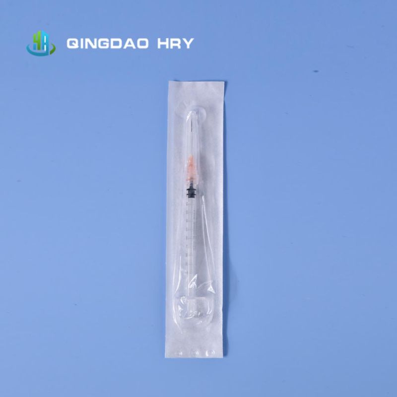 1ml Luer Lock 3 Part Medical PP Disposable Syringe with Needle Fast Delivery