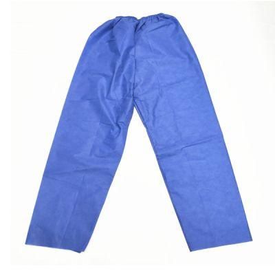 OEM Non-Woven SMS/PP Examination Pants Disposable Trousers with Elastic at Waist