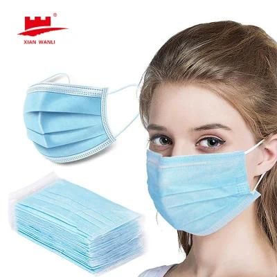 Hot Sale Wholesale Disposable Medical Mask Blue 3ply Woven Face Mask Earloop for Virus Protection