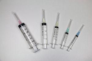 3 Part Disposable Plastic Syringe with Needle