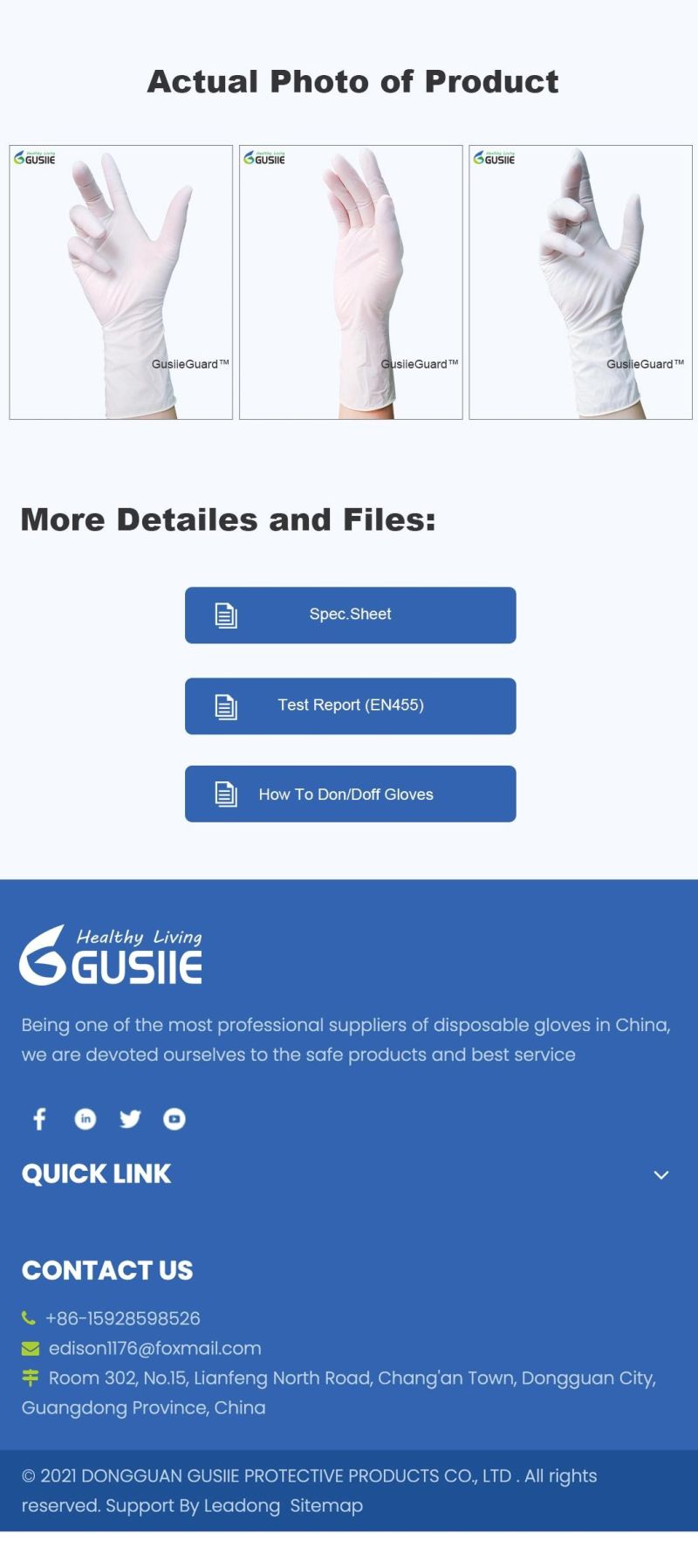 Disposable Guantes Powder Free Examina Factory Manufacturer of Latex Medical Examination Gloves