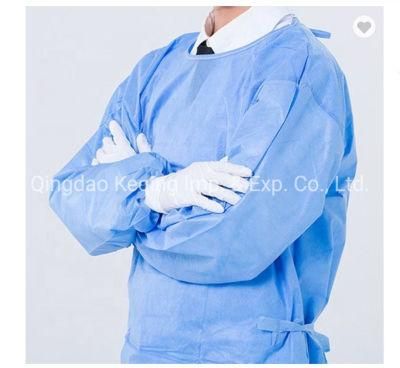 Disposable Non-Woven Elastic Cuff PP 25GSM Isolation Gown Protective Clothing