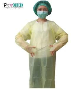 FDA,CE,ISO13485 qualified CPE Protective Gown,Splash proof Impervious Disposable Plastic CPE Protection gown with thumb loop