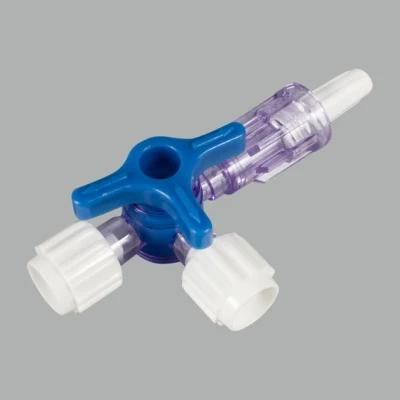 Medical Sterile High Quality PC PE ABS 3 Way Stopcock Connector Valve with Extension Tube