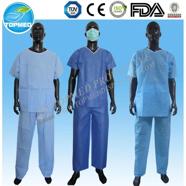 Disposable Non Woven Hospital Patient Surgical Scrub Suits for Woman Size M/L/XL/XXL