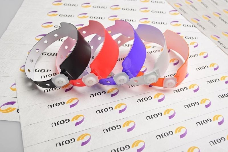2021 Waterproof Vinyl Material Wristband with Custom Logo for Events