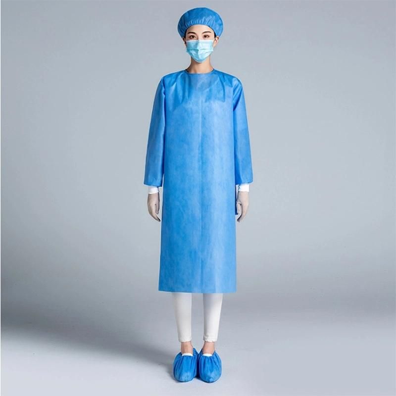 Disposable Nonwovens Protective Gown AAMI PP+PE Isolation Clothing