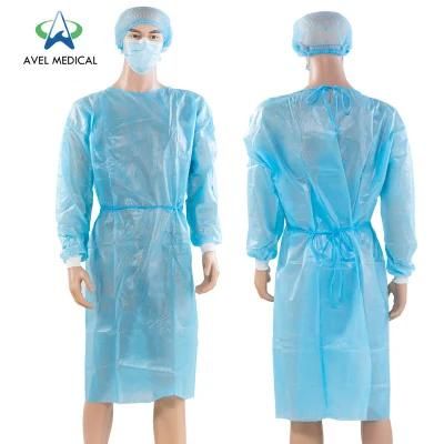 SMS Nonwoven Disposable Protective Isolation Surgical Gown for Doctor/Surgeon/Patient/Visitor/Hospital Stock