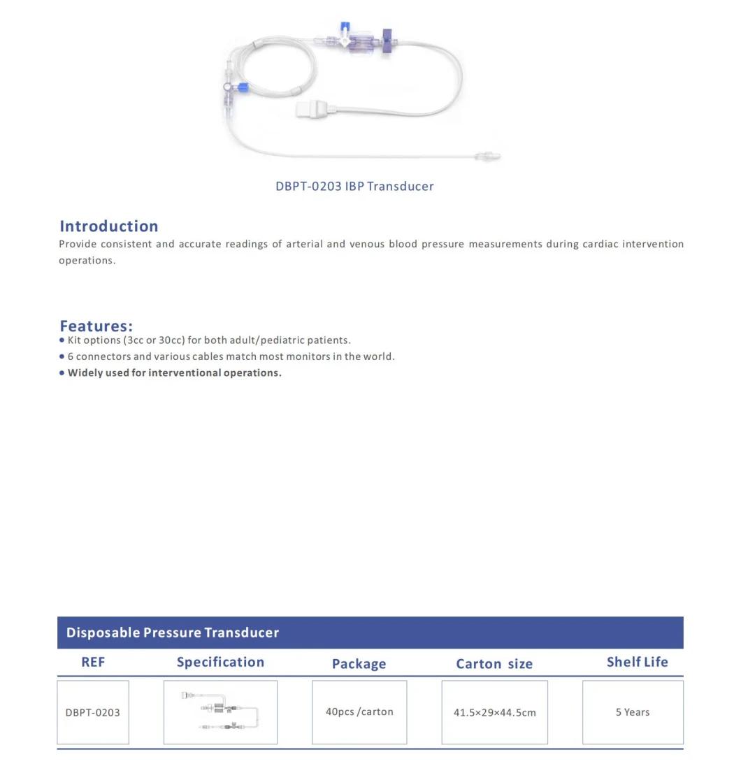 CE Supplier Hisern Medical IBP Transducers Disposable Medical Single Lumen