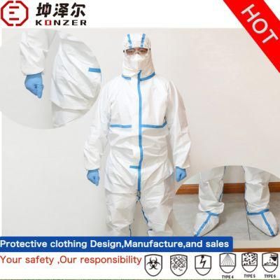 ISO13485 Medical Non-Woven PPE Industrial Chemical Disposable Breathable Surgical Protective Overalls