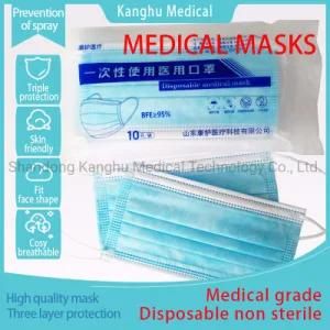 Kanghu Disposable Medical Mask Three Layer Mask Type Iir Facemask/Wholesale Face Shield