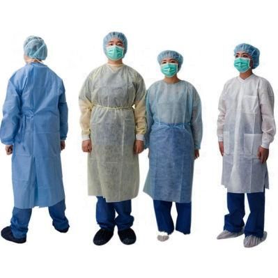 Hot Seling Uniform SMS PP PE Disposable Surgical Gown Scrub Suit Isolation Gown for Hospital