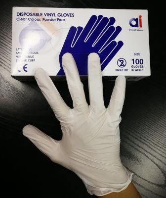 Clear Color Powder Free Medical Disposable Vinyl Gloves with 9&prime;/12&prime;