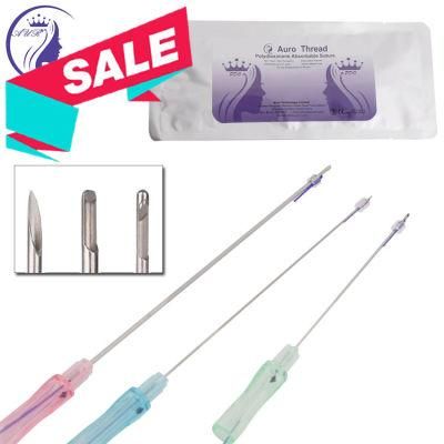CE Double Needle 18g 150mm 4D Cog R Type Cannula Pdo Thread for Enlargement Breast