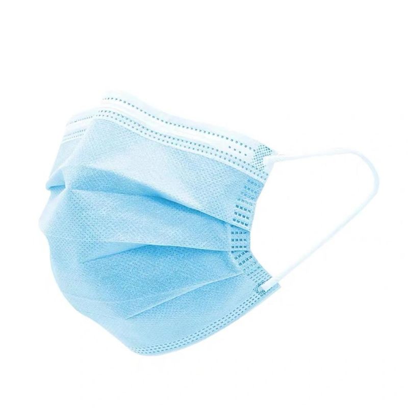 Adult Mask Non Woven Light Blue Disposable Dental Face Mask 3ply Medical Face Mask with Earloop